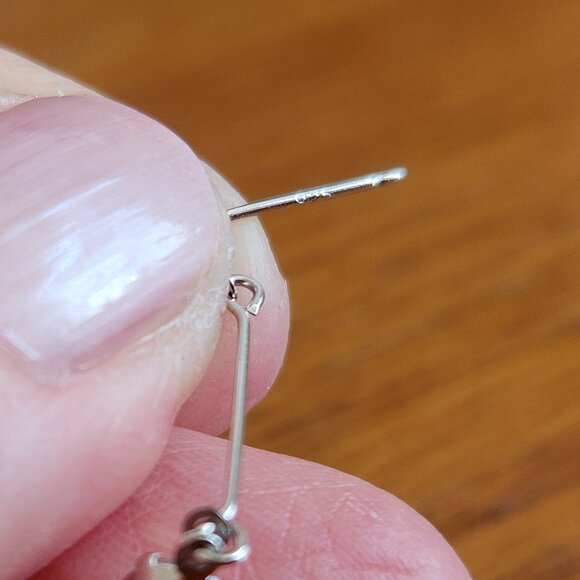 925 SILVER 3 PAIRS DELICATE DANGLE EAR RINGS WITH CZ STONES. - Picture 6 of 16